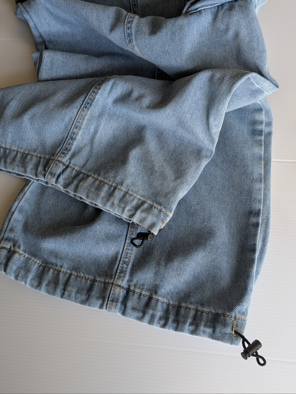 Light Blue Wide Leg Denim Cargo Jeans Junios 5/27 - Picture 11 of 11